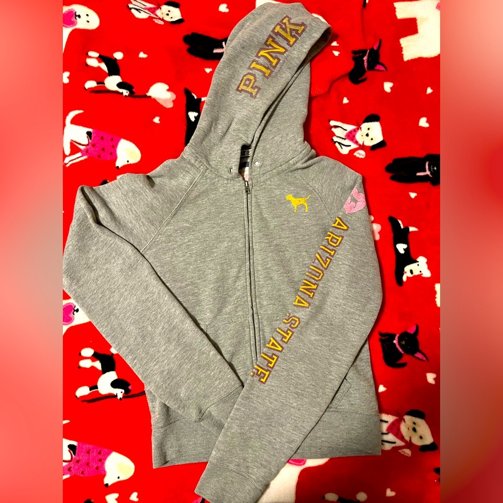 Victorias Secret PINK Arizona State University Sun Devils zip front hoodie